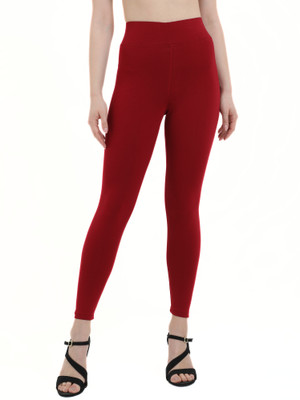 BELORE SLIMS Ankle Length Western Wear Legging(Maroon, Solid)