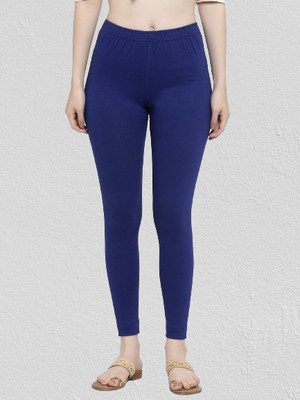 Trend Level Ankle Length  Western Wear Legging(Dark Blue, Solid)