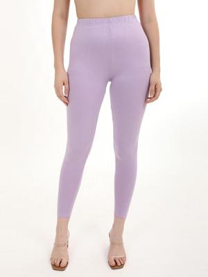 FLY BIRDS Ankle Length Western Wear Legging(Purple, Solid)