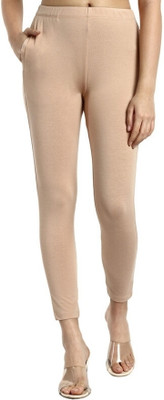 OneSky Ankle Length Western Wear Legging(Beige, Solid)