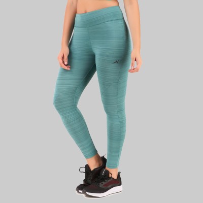 VECTOR X Ankle Length Western Wear Legging(Light Green, Solid)