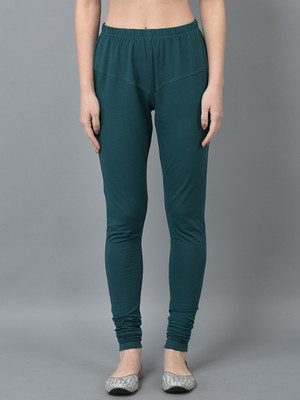 Dollar Missy Churidar  Western Wear Legging(Dark Green, Solid)