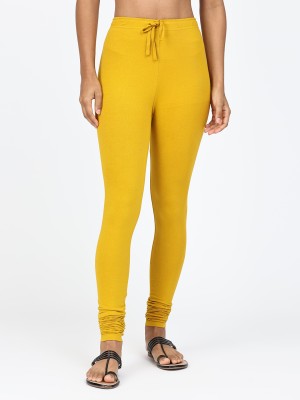 Robinbosky Churidar  Ethnic Wear Legging(Yellow, Solid)