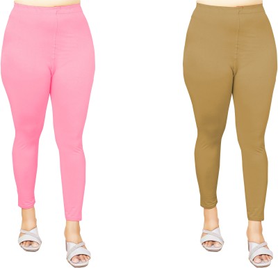 EV11 Ankle Length  Western Wear Legging(Pink, Brown, Solid)