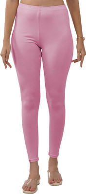 Lyra Ankle Length Ethnic Wear Legging(Pink, Solid)