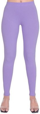 ukal Ankle Length Western Wear Legging(Purple, Solid)
