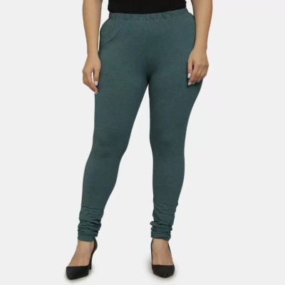 Kanya designs Churidar  Western Wear Legging(Dark Green, Solid)