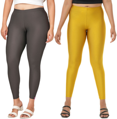 LoveiT Ankle Length Western Wear Legging(Grey, Light Green, Solid)