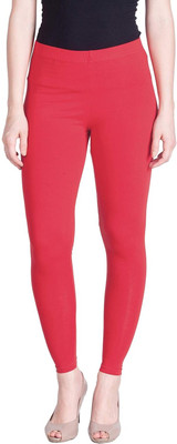 FF CREATIONS Ankle Length Ethnic Wear Legging(Red, Solid)