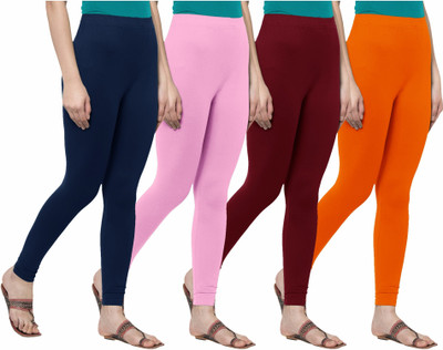 F A T A H Churidar  Ethnic Wear Legging(Red, Solid)