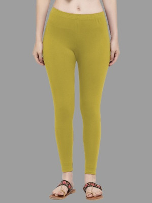 Trend Level Ankle Length Western Wear Legging(Light Green, Solid)