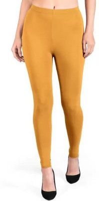 HEGY Ankle Length  Western Wear Legging(Yellow, Solid)