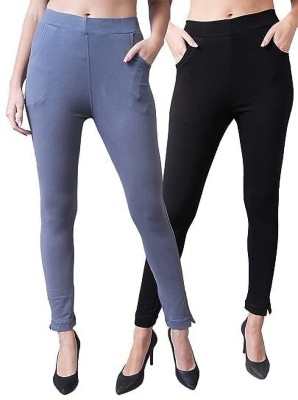 legitlooks Ankle Length  Western Wear Legging(Grey, Black, Solid)