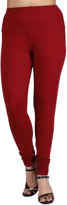 Comfort Lady Churidar Length Ethnic Wear Legging(Maroon, Solid)