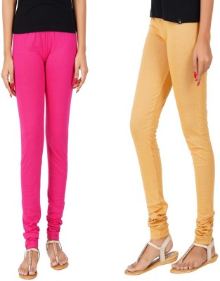 PVR ENTERPRISES Churidar Length Western Wear Legging(Pink, Solid)