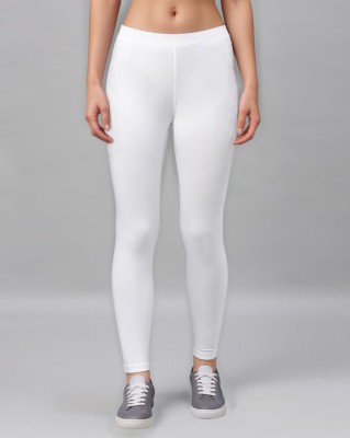 Plus Size Ankle Length  Ethnic Wear Legging(White, Solid)