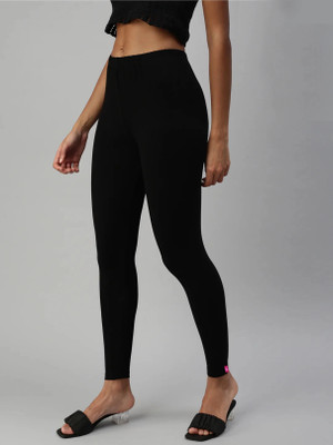Triangletees Ankle Length Western Wear Legging(Black, Solid)