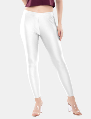 Digsel Cool Cotton Ankle Length  Western Wear Legging(White, Solid)