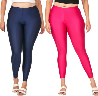 LoveiT Ankle Length Western Wear Legging(Dark Blue, Pink, Solid)