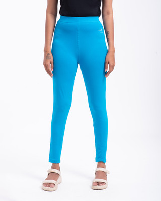 TARA WINGS Ankle Length Western Wear Legging(Blue, Solid)