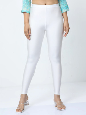 rishi Ankle Length Ethnic Wear Legging(White, Solid)