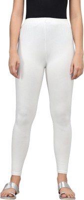 thread plus Ankle Length  Ethnic Wear Legging(White, Solid)