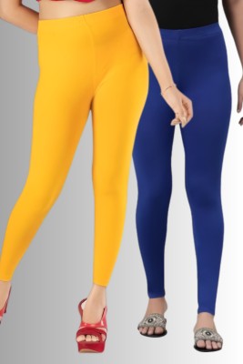 chobi star Ankle Length Ethnic Wear Legging(Yellow, Dark Blue, Solid)