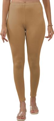 Lyra Ankle Length Ethnic Wear Legging(Beige, Solid)