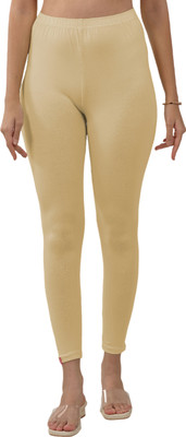Lyra Ankle Length  Western Wear Legging(Yellow, Solid)