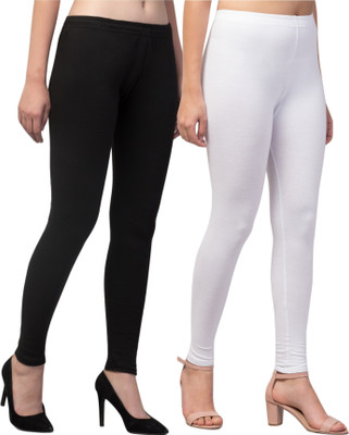 CROWNKING Ankle Length Winter Wear Legging(Black, White, Solid)