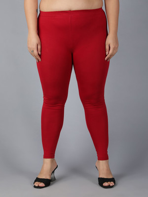 Plus Size Ankle Length Ethnic Wear Legging(Maroon, Solid)
