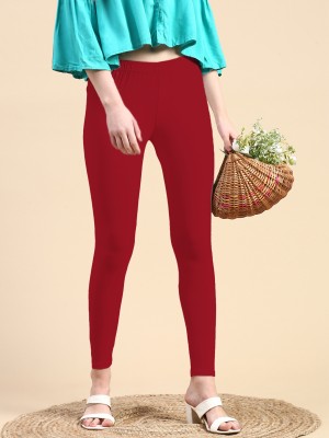 ONLY SHE Ankle Length Ethnic Wear Legging(Red, Solid)