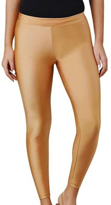 Moksh Ankle Length Western Wear Legging(Gold, Solid)