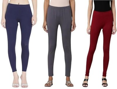 Sriram Fashion Ankle Length  Western Wear Legging(Dark Blue, Grey, Maroon, Solid)