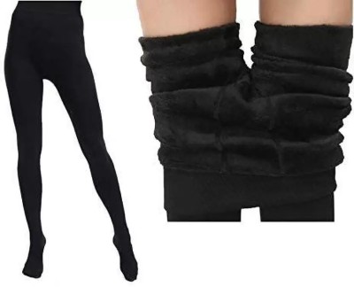 PCL Footed  Winter Wear Legging(Black, Solid)