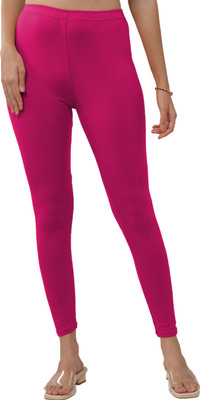Lyra Ankle Length  Ethnic Wear Legging(Pink, Solid)