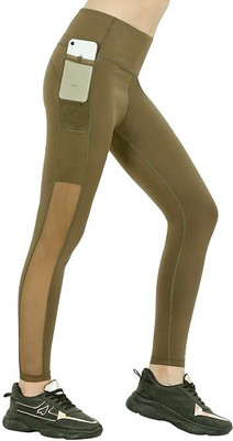 Purple Fit Ankle Length Western Wear Legging(Green, Solid)