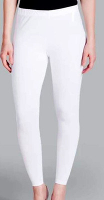 Lyra womens wear Ankle Length Western Wear Legging(White, Solid)