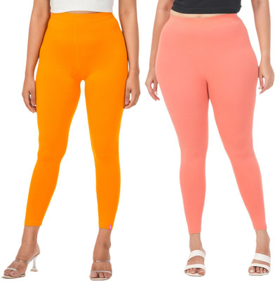 LoveiT Ankle Length Western Wear Legging(Yellow, Pink, Solid)