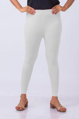 XUFA Ankle Length  Ethnic Wear Legging(White, Solid)
