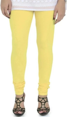 Sarabindu Churidar  Western Wear Legging(Yellow, Solid)