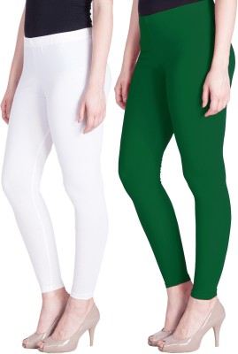 Lyra Ankle Length  Ethnic Wear Legging(White, Green, Solid)