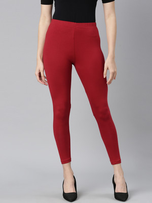 DIXCY SCOTT SLIMZ Ankle Length  Western Wear Legging(Red, Solid)
