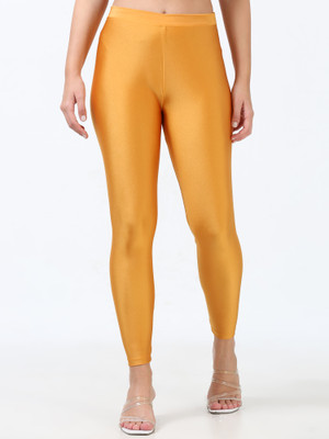 JUST FIT Ankle Length  Ethnic Wear Legging(Yellow, Solid)