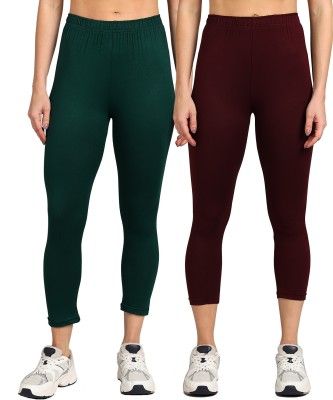 Paavki Ankle Length Western Wear Legging(Green, Brown, Solid)