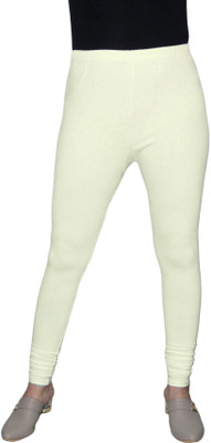 pinkshell Churidar  Ethnic Wear Legging(White, Solid)