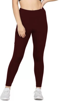 Vstra Craft Ankle Length  Western Wear Legging(Maroon, Solid)