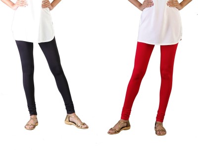 TWIN BIRDS Churidar Length Western Wear Legging(Black, Red, Solid)