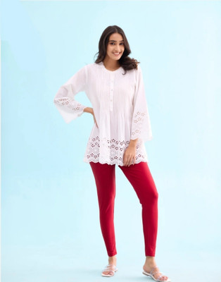 Fashion Ka Jahan Ankle Length  Western Wear Legging(Red, Solid)