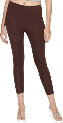 Brilon Ankle Length Western Wear Legging(Brown, Solid)